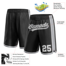 Laden Sie das Bild in den Galerie-Viewer, Custom Black White-Gray Authentic Basketball Shorts
