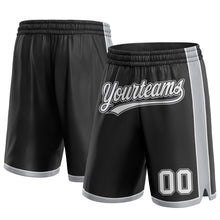 Laden Sie das Bild in den Galerie-Viewer, Custom Black White-Gray Authentic Basketball Shorts
