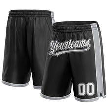 Load image into Gallery viewer, Custom Black White-Gray Authentic Basketball Shorts
