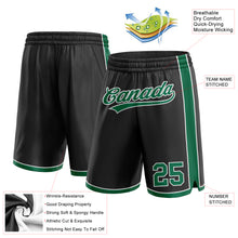 Laden Sie das Bild in den Galerie-Viewer, Custom Black Kelly Green-White Authentic Basketball Shorts
