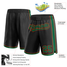 Laden Sie das Bild in den Galerie-Viewer, Custom Black Kelly Green-Orange Authentic Basketball Shorts
