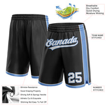 Load image into Gallery viewer, Custom Black White-Light Blue Authentic Basketball Shorts
