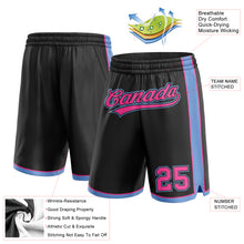 Laden Sie das Bild in den Galerie-Viewer, Custom Black Pink-Light Blue Authentic Basketball Shorts
