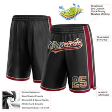 Laden Sie das Bild in den Galerie-Viewer, Custom Black Vintage USA Flag Maroon-Cream Authentic Basketball Shorts
