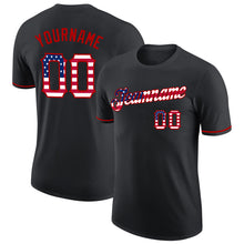 Load image into Gallery viewer, Custom Black USA Flag-Red Performance T-Shirt
