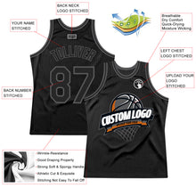 Load image into Gallery viewer, Custom Black Steel Gray Authentic Throwback Basketball Jersey

