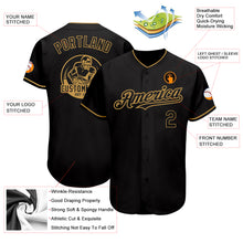 Laden Sie das Bild in den Galerie-Viewer, Custom Black Old Gold Authentic Baseball Jersey
