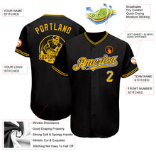 Load image into Gallery viewer, Custom Black Gold-White Authentic Baseball Jersey
