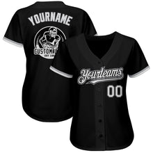 Laden Sie das Bild in den Galerie-Viewer, Custom Black White-Gray Authentic Baseball Jersey
