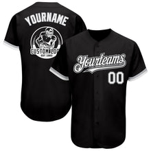 Load image into Gallery viewer, Custom Black White-Gray Authentic Baseball Jersey

