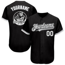 Laden Sie das Bild in den Galerie-Viewer, Custom Black White-Gray Authentic Baseball Jersey
