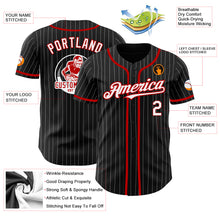 Загрузить изображение в средство просмотра галереи, Custom Black White Pinstripe Red Authentic Baseball Jersey
