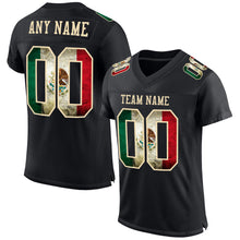 Laden Sie das Bild in den Galerie-Viewer, Custom Black Vintage Mexican Flag-City Cream Mesh Authentic Football Jersey
