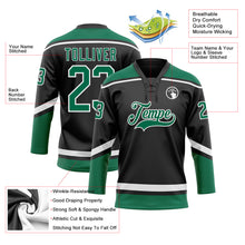 Load image into Gallery viewer, Custom Black White-Kelly Green Hockey Lace Neck Jersey
