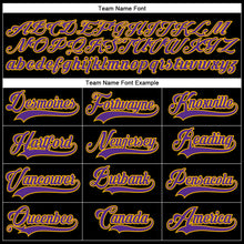 Laden Sie das Bild in den Galerie-Viewer, Custom Black Purple-Gold Hockey Lace Neck Jersey
