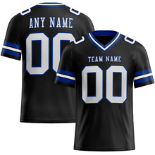 Load image into Gallery viewer, Custom Black White-Royal Mesh Authentic Football Jersey
