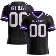 Load image into Gallery viewer, Custom Black White-Purple Mesh Authentic Football Jersey
