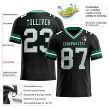 Load image into Gallery viewer, Custom Black White-Kelly Green Mesh Authentic Football Jersey
