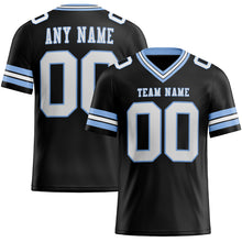 Load image into Gallery viewer, Custom Black White-Light Blue Mesh Authentic Football Jersey
