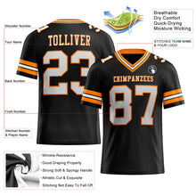 Load image into Gallery viewer, Custom Black White-Bay Orange Mesh Authentic Football Jersey
