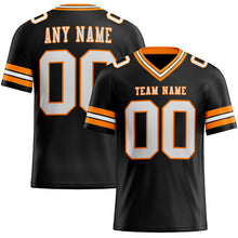Load image into Gallery viewer, Custom Black White-Bay Orange Mesh Authentic Football Jersey
