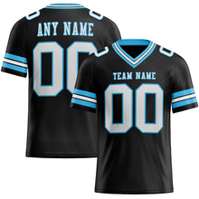 Laden Sie das Bild in den Galerie-Viewer, Custom Black White-Sky Blue Mesh Authentic Football Jersey
