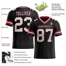 Load image into Gallery viewer, Custom Black White-Cardinal Mesh Authentic Football Jersey
