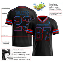 Load image into Gallery viewer, Custom Black Electric Blue-Red Mesh Authentic Football Jersey
