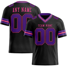 Laden Sie das Bild in den Galerie-Viewer, Custom Black Purple-Pink Mesh Authentic Football Jersey
