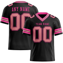 Laden Sie das Bild in den Galerie-Viewer, Custom Black Medium Pink-Pink Mesh Authentic Football Jersey
