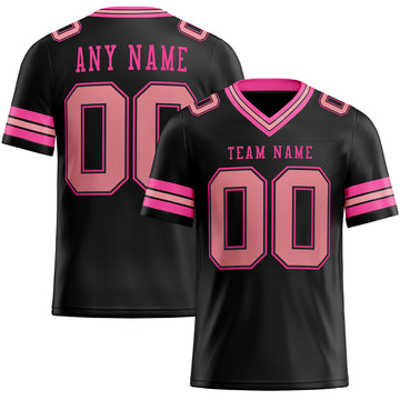 Custom Black Medium Pink-Pink Mesh Authentic Football Jersey