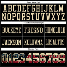 Load image into Gallery viewer, Custom Black Vintage USA Flag Crimson-City Cream Mesh Authentic Football Jersey
