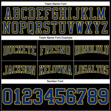 Загрузить изображение в средство просмотра галереи, Custom Stitched Black Royal-Yellow Football Pullover Sweatshirt Hoodie
