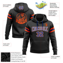 Загрузить изображение в средство просмотра галереи, Custom Stitched Black Royal-Orange Football Pullover Sweatshirt Hoodie
