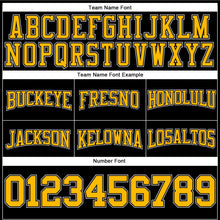 Load image into Gallery viewer, Custom Stitched Black Gold-Gray Football Pullover Sweatshirt Hoodie
