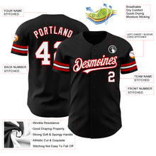 Charger l&#39;image dans la galerie, Custom Black White-Red Authentic Baseball Jersey
