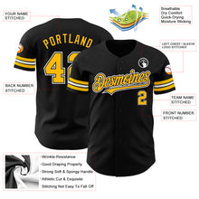 Laden Sie das Bild in den Galerie-Viewer, Custom Black Gold-White Authentic Baseball Jersey
