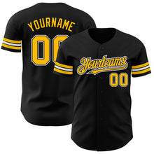 Laden Sie das Bild in den Galerie-Viewer, Custom Black Gold-White Authentic Baseball Jersey
