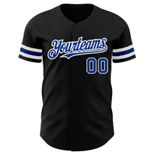 Load image into Gallery viewer, Custom Black Royal-White Authentic Baseball Jersey
