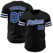 Load image into Gallery viewer, Custom Black Royal-White Authentic Baseball Jersey
