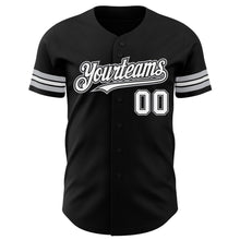 Загрузить изображение в средство просмотра галереи, Custom Black White-Gray Authentic Baseball Jersey
