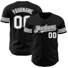 Загрузить изображение в средство просмотра галереи, Custom Black White-Gray Authentic Baseball Jersey
