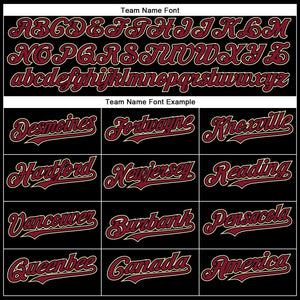 Custom Black Crimson-City Cream Authentic Baseball Jersey