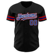 Загрузить изображение в средство просмотра галереи, Custom Black Royal-Red Authentic Baseball Jersey
