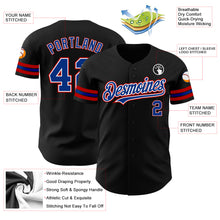 Загрузить изображение в средство просмотра галереи, Custom Black Royal-Red Authentic Baseball Jersey
