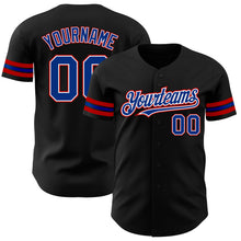 Загрузить изображение в средство просмотра галереи, Custom Black Royal-Red Authentic Baseball Jersey
