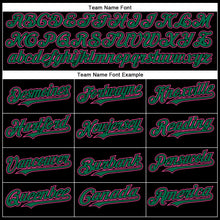 Laden Sie das Bild in den Galerie-Viewer, Custom Black Kelly Green-Pink Authentic Baseball Jersey
