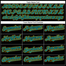 Загрузить изображение в средство просмотра галереи, Custom Black Teal-Yellow Authentic Baseball Jersey
