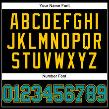 Загрузить изображение в средство просмотра галереи, Custom Black Teal-Yellow Authentic Baseball Jersey
