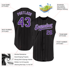 Laden Sie das Bild in den Galerie-Viewer, Custom Black White Pinstripe Royal Authentic Sleeveless Baseball Jersey
